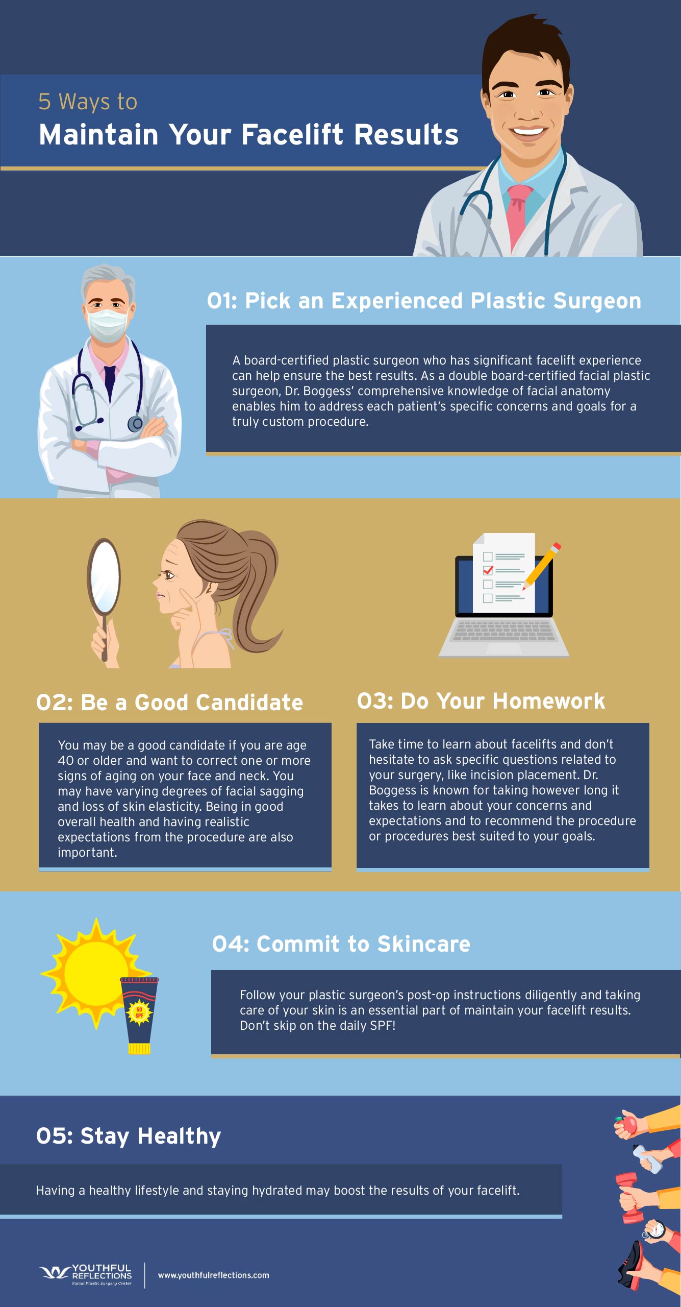 5 Ways to Maintain Your Facelift Results Infographic