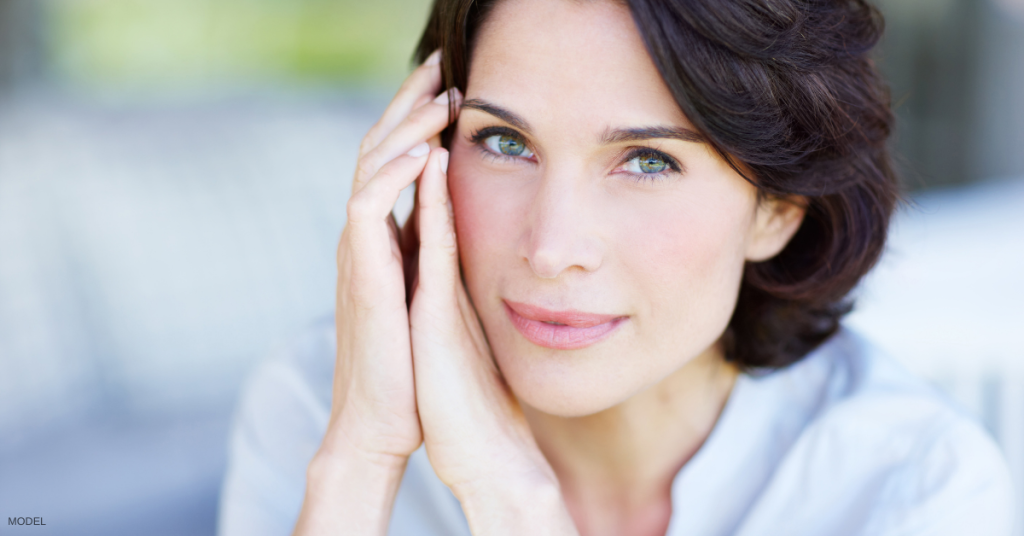 mature woman looking at the camera