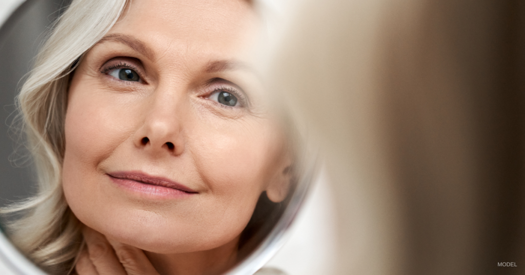 Nashville area woman staring in the mirror