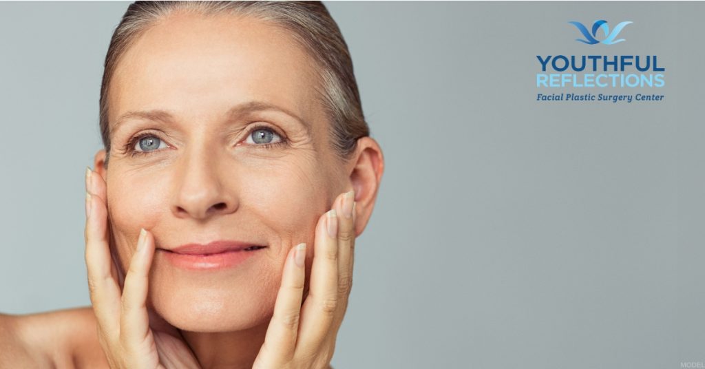 Woman after facial plastic surgery results (model)