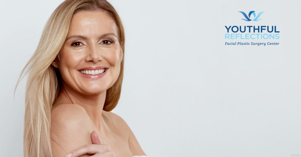 Youthful looking woman after a facial plastic surgery. (Model)